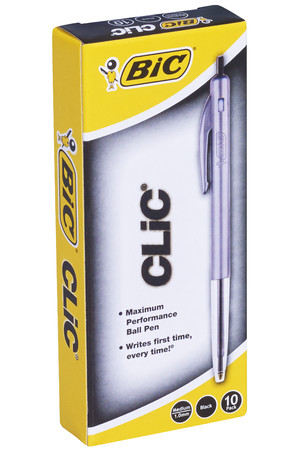 Bic Pen - Ballpoint Clic M10: Medium Black (Box of 10)