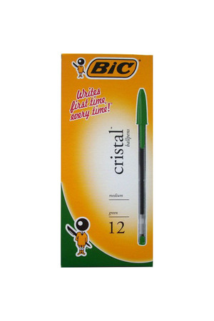 Bic Pen - Ballpoint Cristal: Medium Green (Box of 12)