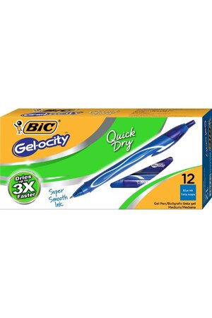 Bic Gel-ocity Ultra Fast Drying Pen - Blue: 0.7mm (Box of 12)