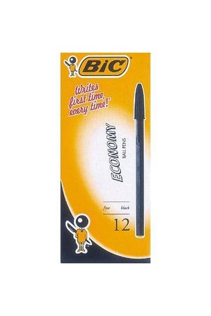 Bic Pen - Ballpoint Economy: Medium Black (Box of 12)