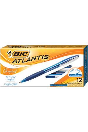 BIC Pen - Atlantis Retractable: Medium Blue (Box of 12)