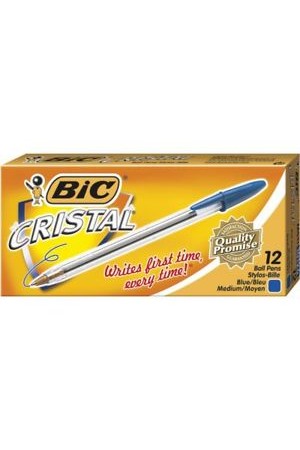 Bic Pen - Ballpoint Cristal: Medium Blue (Box of 12)
