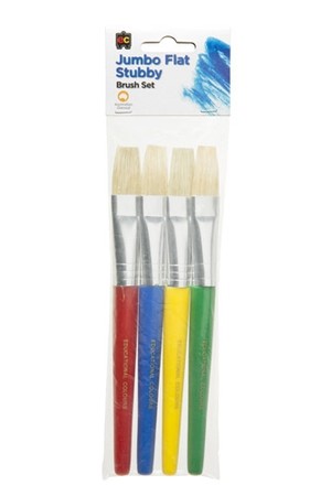 Jumbo Flat Stubby Brush - Set of 4