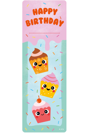 Cupcakes Birthday Bookmarks