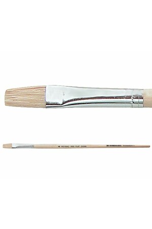 Hog Hair Brushes - Flat: Size 4 (Pack of 12)
