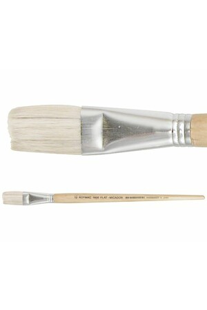Hog Hair Brushes - Flat: Size 12 (Pack of 12)