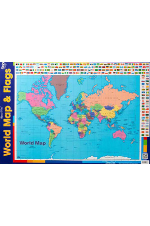 World Map With Flags Double-Sided Chart