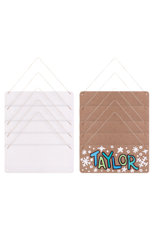 Hanging Signage Board - White and Kraft