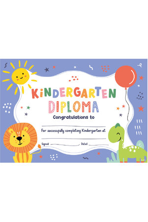 Kindergarten Diploma - CARD Certificates (Pack of 20)