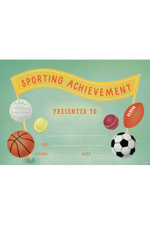 Sporting Achievement - Card Certificates (Pack of 20)