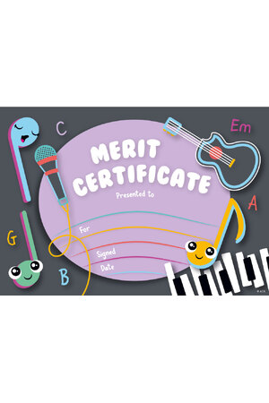 Music Merit Certificate - Pack of 35