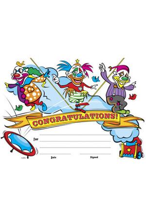 Clowns Merit Certificate - Pack of 200