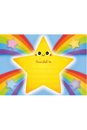 Rainbow Star Merit Certificate - Pack of 35