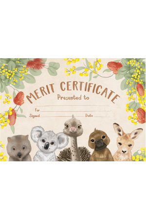 Australian Flora & Fauna - Eucalyptus Scented Certificates (Pack of 100)