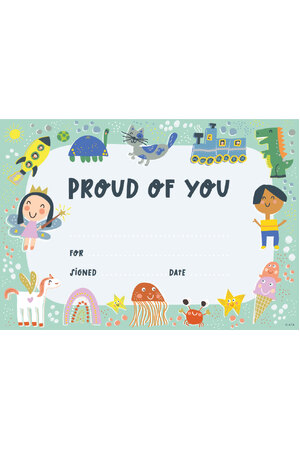 Kid-Drawn Doodles - CARD Certificates (Pack of 100)