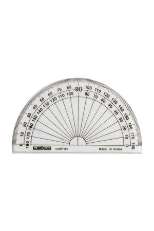 Celco Protractor - 10cm (180 Deg): Half Circle Clear (Box of 50)