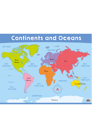 Continents and Oceans Chart