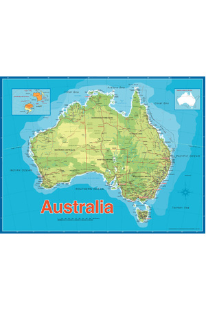 Map of Australia - Educational Chart (Previous Design)