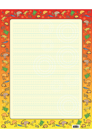Australian Animals Border Chart with Text Lines