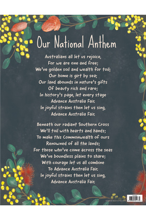 Australian National Anthem Chart (Australian Flora & Fauna)