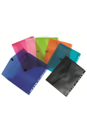 Colby Document Wallet (A4) with Filing Strip Pop Polywally: Assorted (Pack of 12)