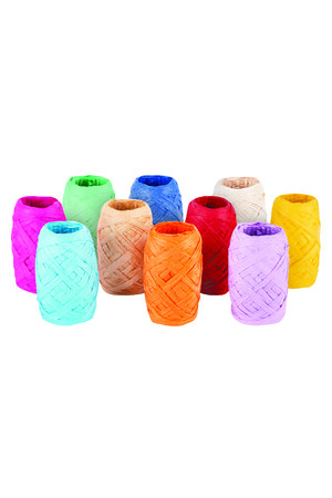 Paper Raffia - Assorted Colours (Pack of 10)