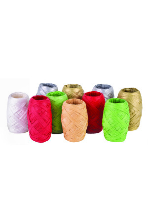 Paper Raffia - Christmas Colours (Pack of 10)