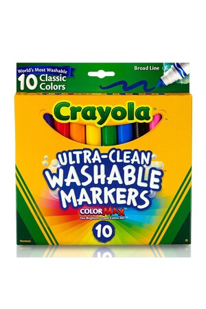 Crayola Markers - Ultra-Clean (Washable) Broad Line: Classic Colours (Pack of 10)