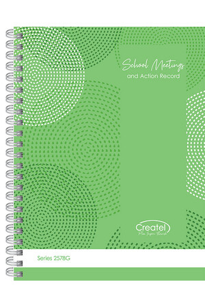 School Meeting Record Book - Green