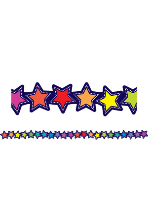 Rainbow Stripes (Stars) - Die-Cut Borders (Pack of 12)