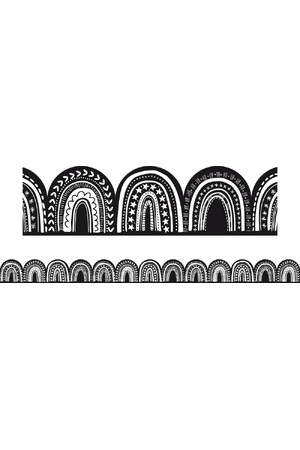 Black & White Rainbows - Die-Cut Border (Pack of 12)