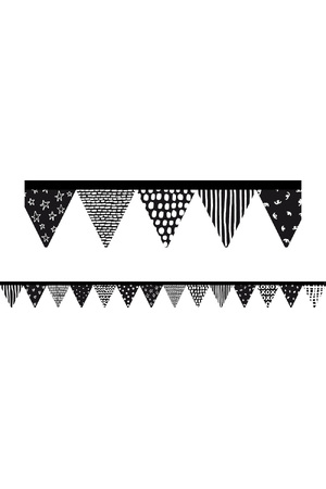 Black & White Triangles - Die-Cut Border (Pack of 12)