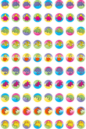 Dynamic Dots Dinosaur Stickers (Previous Design)