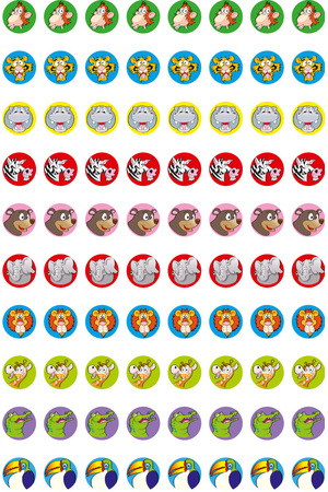 Dynamic Dots Zoo Stickers (Previous Design)