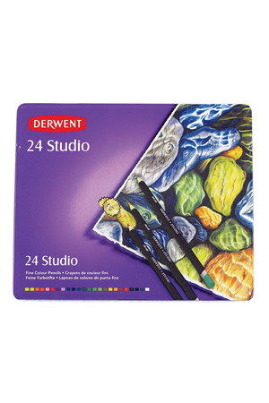 Derwent Coloured Pencils - Studio: Tin of 24 (Box of 3)