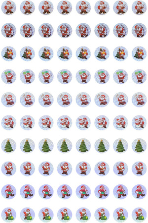 Dynamic Glitz Christmas Santas Stickers
