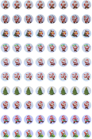 Dynamic Glitz Christmas Santas Stickers