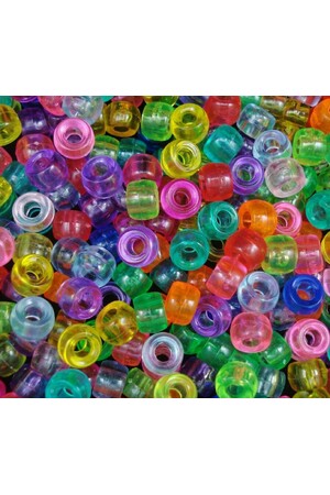 Jug Beads - Transparent: Assorted Colours (1 kg)
