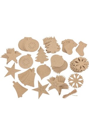 Papier Mache Christmas Ornaments (Pack of 80)