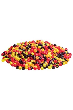 Plastic Pony Beads - Red Yellow Black (250g)