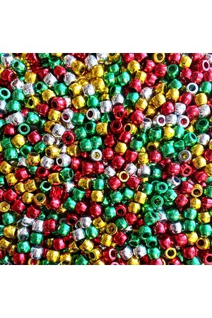 Metallic Beads - Christmas Colours (Pack of 1000)