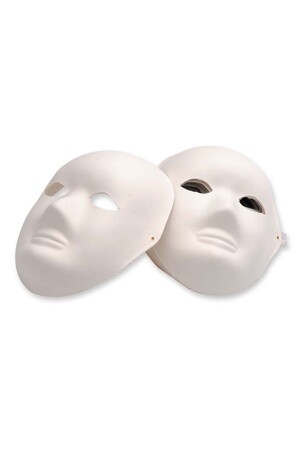 Papier Mache - Full Face Mask: White (Pack of 24)