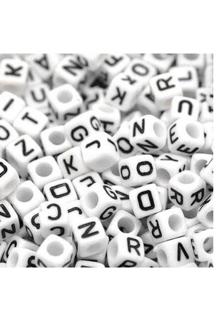 Alphabet Beads - Coloured Cube 8mm (Tub of 1000)