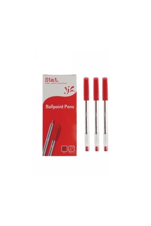 Pen 1.0mm Ballpoint Medium: Red (Box of 12)