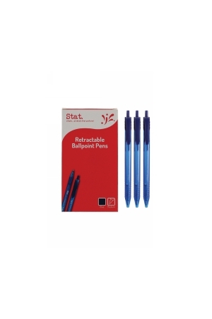 Stat 1.0mm Ballpoint Retractable Medium: Blue (Box of 12)