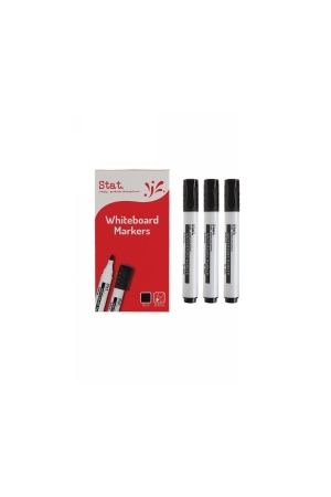 Stat Whiteboard Marker - 2.0mm Bullet Nib: Black (Box of 12)