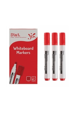 Stat Whiteboard Marker - 2.0mm Bullet Nib: Red (Box of 12)