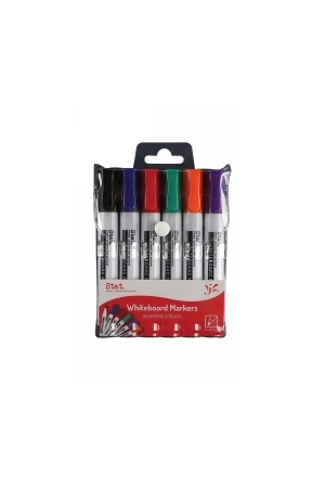 Stat Whiteboard Marker - 2.0mm Bullet Nib: Assorted (Pack of 6)