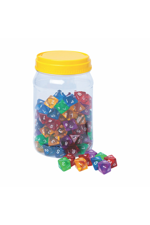 8-Sided Polyhedral Dice (Set of 100)