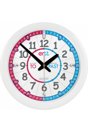 EasyRead 29cm Wall Clocks - Red & Blue Face